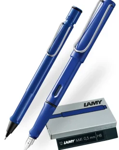 LAMY safari Blue Fountain Pen, Mechanical Pencil & Refills Bundle