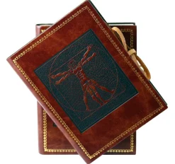 Leonardo Da Vinci Medium Leather Journal with Lined Paper