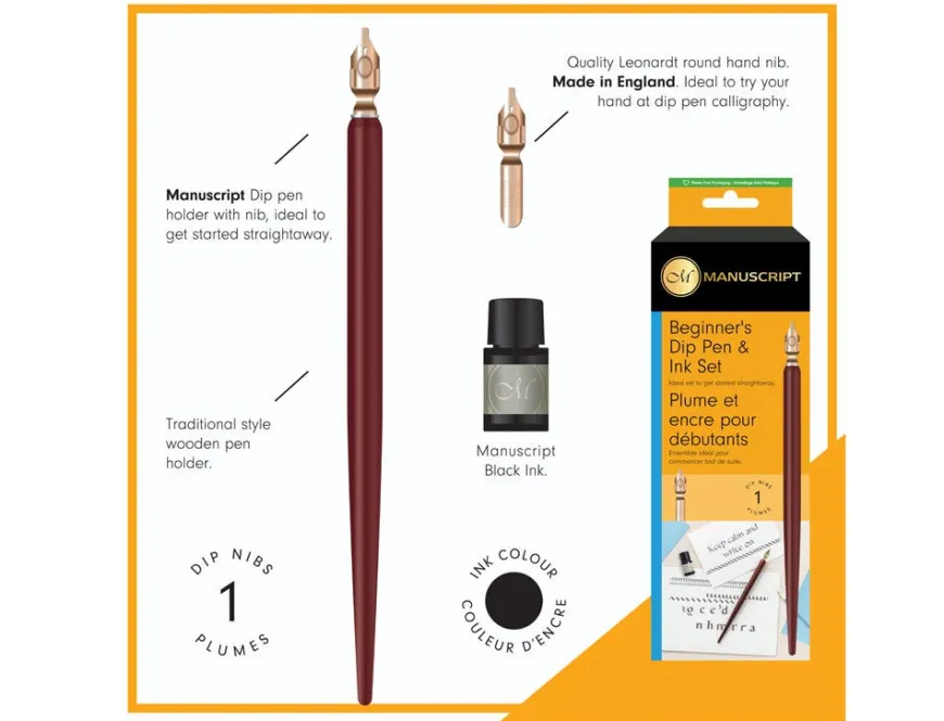 Manuscript Beginner’s Dip Pen & Ink Set
