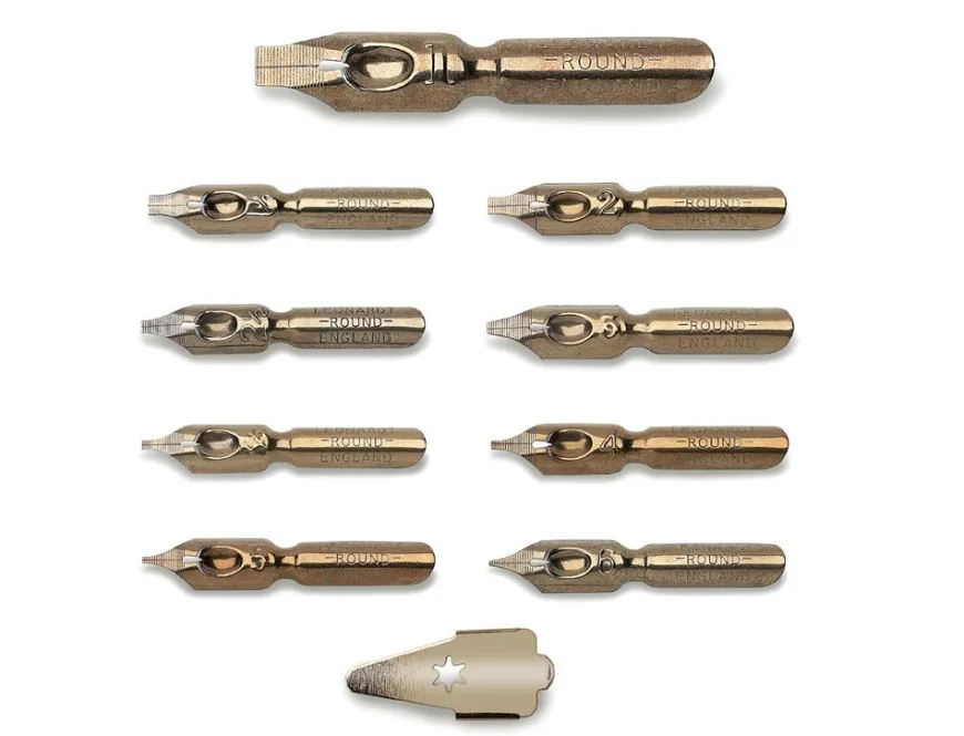 Manuscript Dip Pen Round Hand Nibs In Selection Box