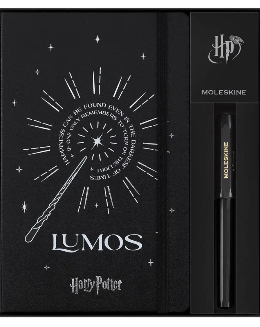 Moleskine Large Limited Edition Harry Potter Lumos Notebook & Rollerball Pen Gift Set