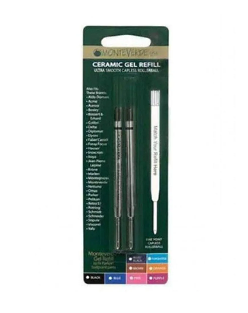 Monteverde Parker Style Gel Ink Ballpoint Refill - Pack of 2 - Fine Point