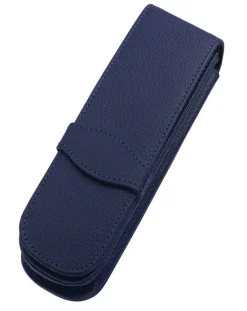 Online Leather 2 Pen Case - Classic Blue