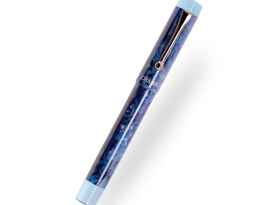Opus 88 Demonstrator Eye Dropper Sapphire Fountain Pen