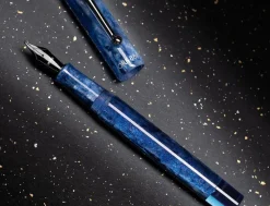 Opus 88 Demonstrator Eye Dropper Sapphire Fountain Pen