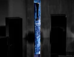 Opus 88 Demonstrator Eye Dropper Sapphire Fountain Pen