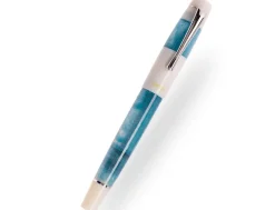 Opus 88 Koloro Eye Dropper White Blue Fountain Pen