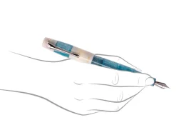 Opus 88 Koloro Eye Dropper White Blue Fountain Pen