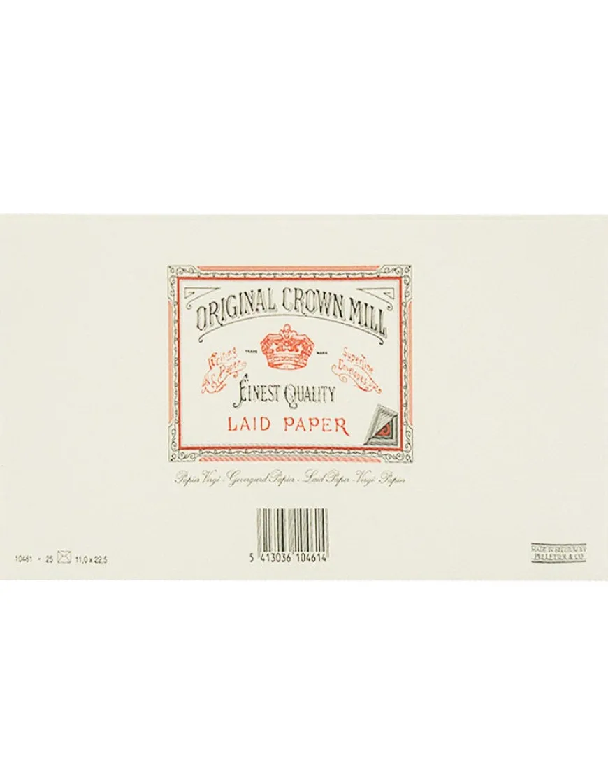Original Crown Mill Laid Paper DL Lined Envelopes - White