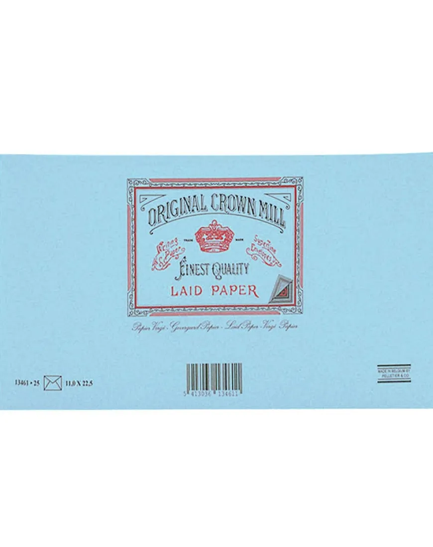 Original Crown Mill Laid Paper DL Lined Envelopes - Blue