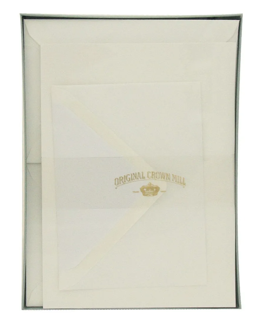 Original Crown Mill Laid Paper A5 Writing Set - White