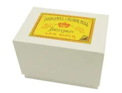 Original Crown Mill Luxury Laid Paper Set of 50 Cards and Envelopes - White