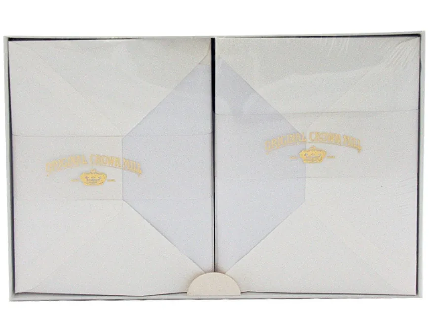 Original Crown Mill Luxury Laid Paper A5 Writing Set - White