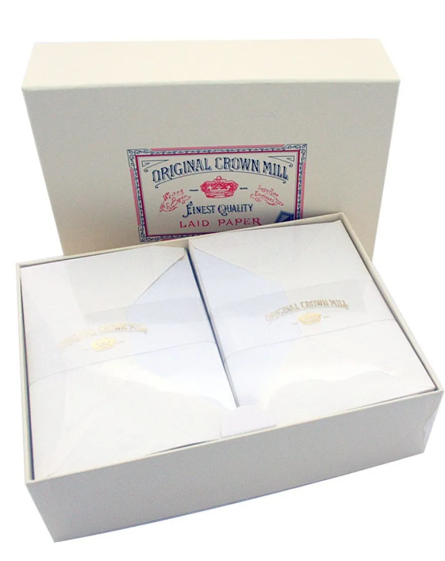 Original Crown Mill Luxury Laid Paper A5 Writing Set - White