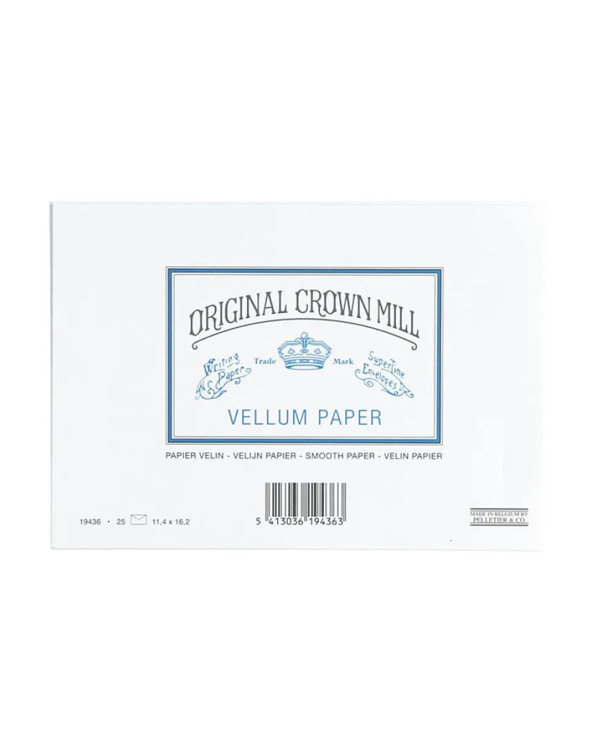 Original Crown Mill Vellum Paper C6 Lined Envelopes - White