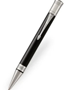 Parker Duofold Black Chrome Trim Ballpoint Pen