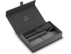 Parker IM Black Chrome Trim Fountain, Ballpoint & Pen Pouch Gift Set