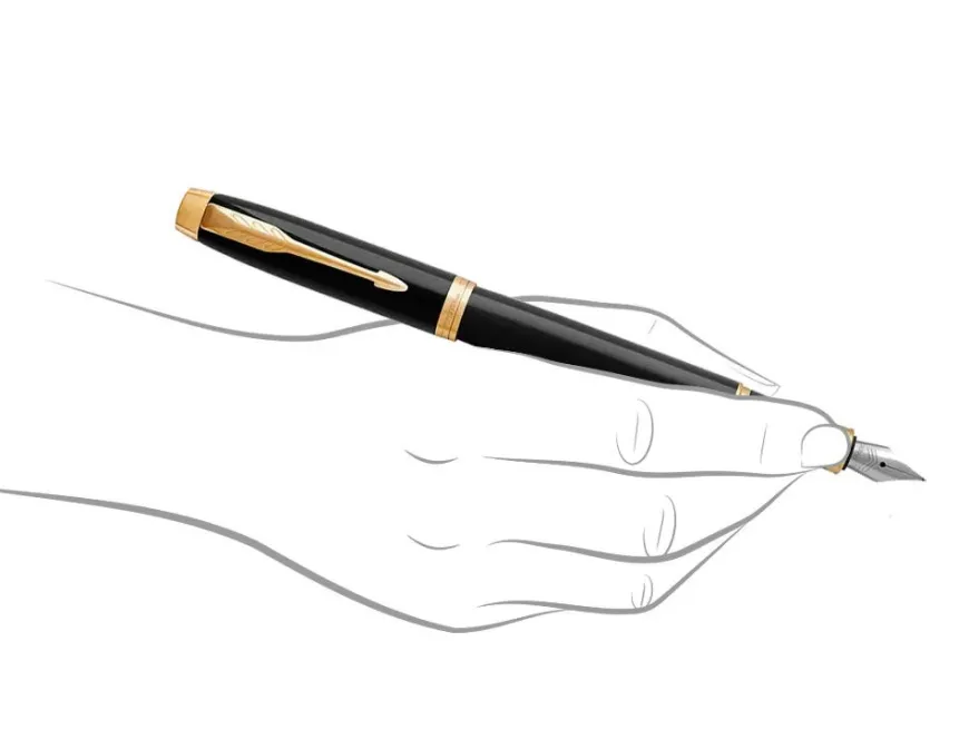 Parker IM Black Gold Trim Fountain & Ballpoint Pen Gift Set