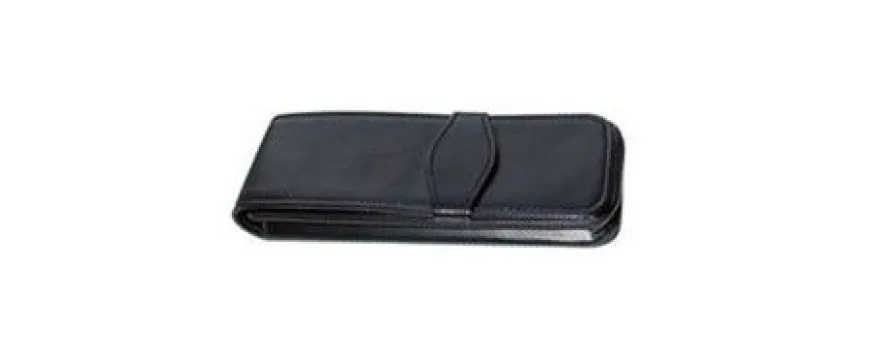 Parker IM Black Gold Trim Rollerball, Ballpoint and Leather Pen Case Set