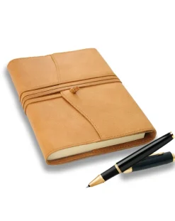 Parker IM Black Rollerball Pen & Amalfi Medium Refillable Leather Journal