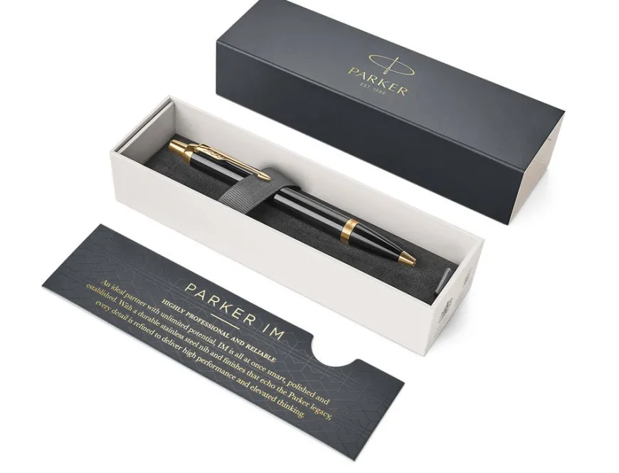 Parker IM Black Rollerball Pen & Amalfi Medium Refillable Leather Journal