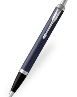 Parker IM Blue Chrome Trim Ballpoint Pen