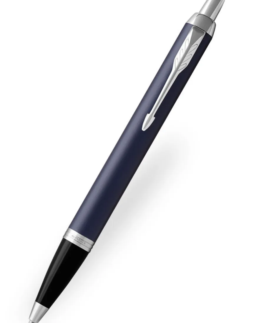 Parker IM Blue Chrome Trim Ballpoint Pen