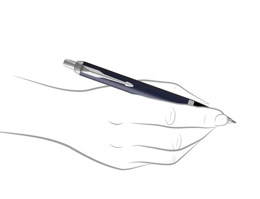 Parker IM Blue Chrome Trim Ballpoint Pen