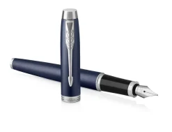 Parker IM Blue Chrome Trim Fountain & Ballpoint Pen Gift Set