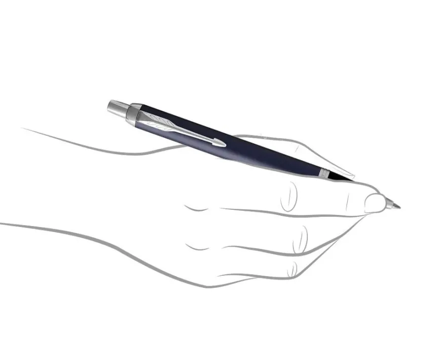 Parker IM Blue Chrome Trim Fountain & Ballpoint Pen Gift Set