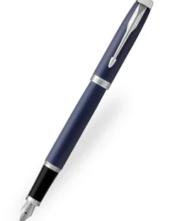 Parker IM Blue Chrome Trim Fountain Pen