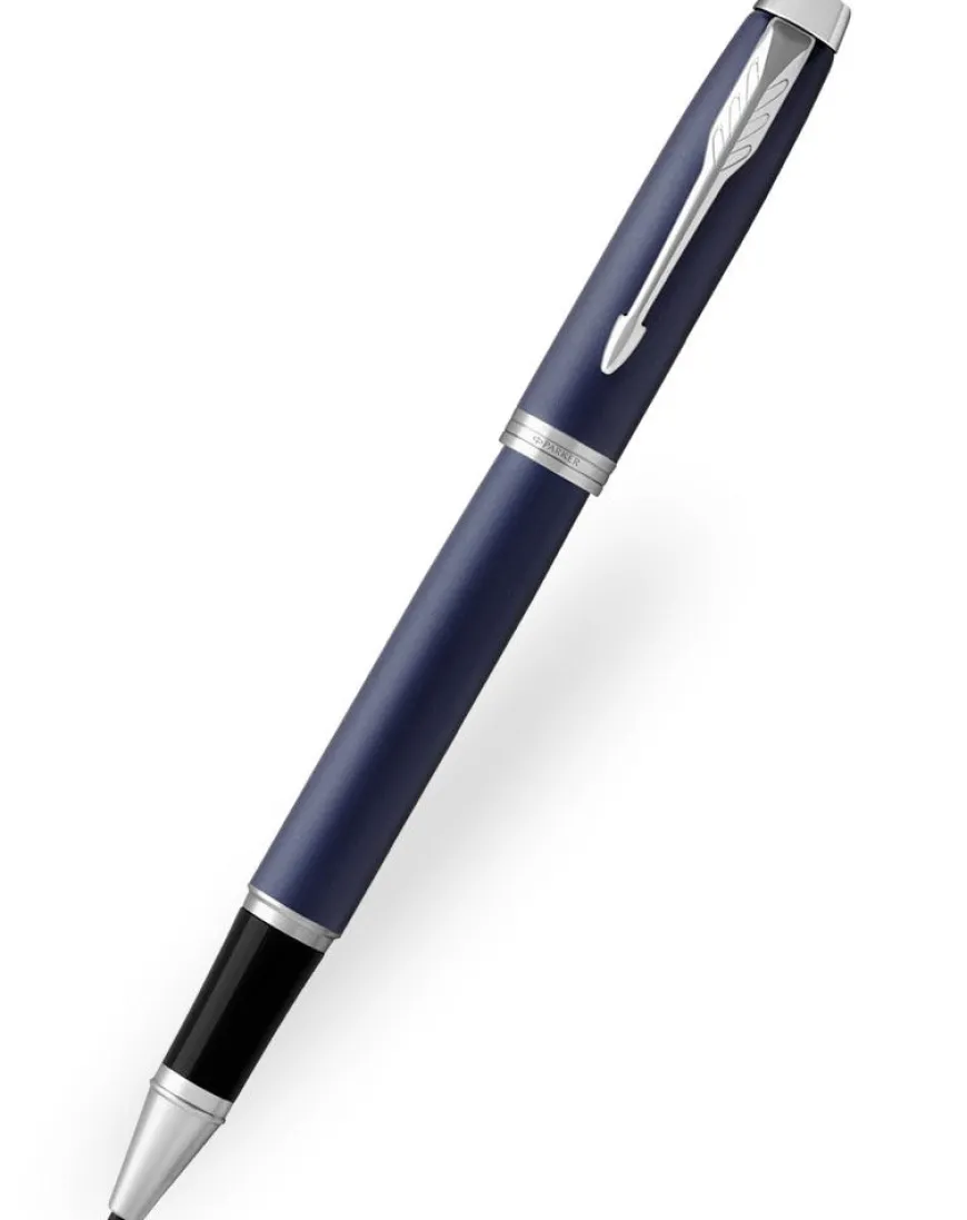Parker IM Blue Chrome Trim Rollerball Pen