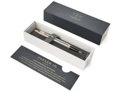 Parker IM Brushed Metal Ballpoint Pen & Sorrento Chocolate Medium Leather Journal
