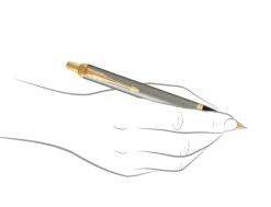 Parker IM Brushed Metal Gold Trim Ballpoint & Rollerball Pen Set