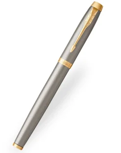Parker IM Brushed Metal Gold Trim Fountain Pen
