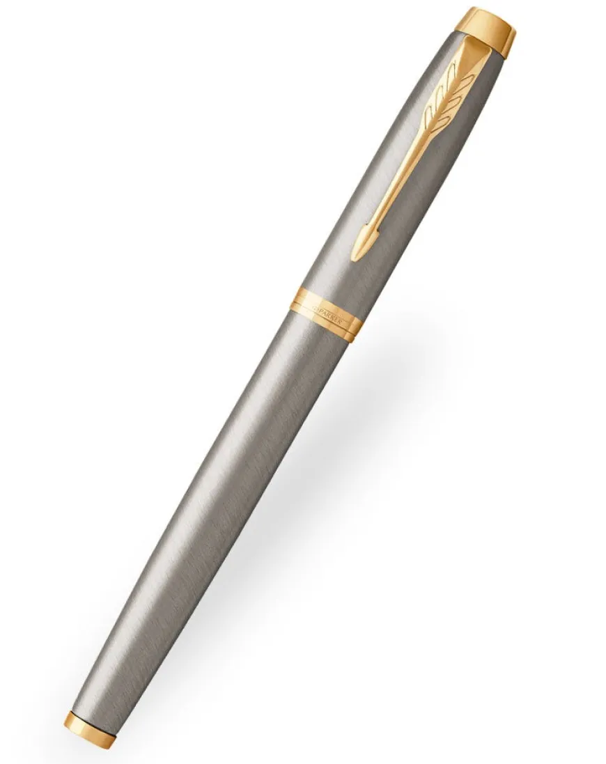 Parker IM Brushed Metal Gold Trim Fountain Pen