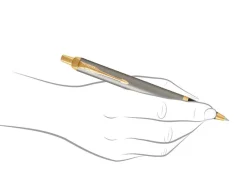 Parker IM Brushed Metal Gold Trim Rollerball & Ballpoint Pen Gift Set