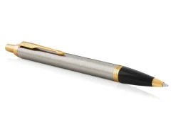 Parker IM Brushed Metal Gold Trim Ballpoint Pen