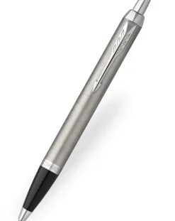 Parker IM Brushed Stainless Steel Chrome Trim Ballpoint Pen