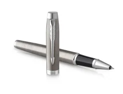 Parker IM Brushed Stainless Steel Chrome Trim Rollerball Pen