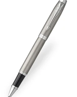 Parker IM Brushed Stainless Steel Chrome Trim Rollerball Pen