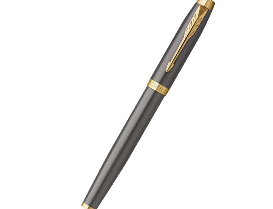 Parker IM Grey Gold Trim Fountain Pen
