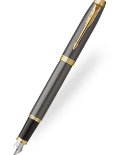 Parker IM Grey Gold Trim Fountain Pen
