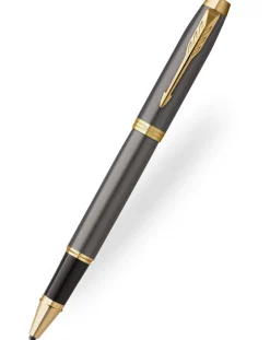 Parker IM Grey Gold Trim Rollerball Pen