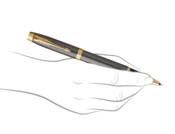 Parker IM Grey Gold Trim Rollerball Pen