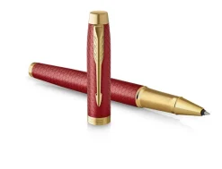 Parker IM Premium Red Gold Trim Rollerball Pen
