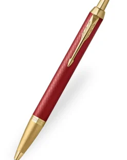 Parker IM Premium Red Gold Trim Ballpoint Pen