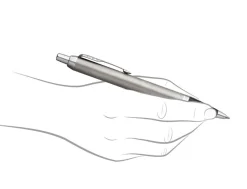 Parker IM Stainless Steel Chrome Trim Fountain, Ballpoint & Pen Pouch Gift Set