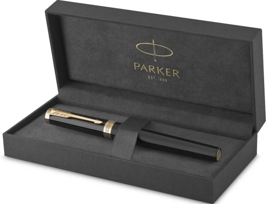 Parker Ingenuity Black Gold Trim Fountain Pen