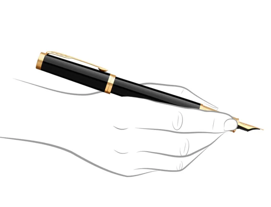 Parker Ingenuity Black Gold Trim Fountain Pen
